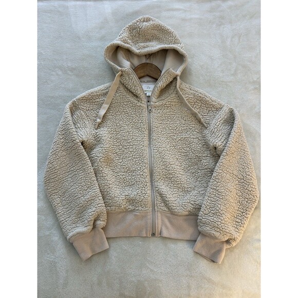 Jackets & Blazers - Offline Aerie Womens Sweater Small Hoodie Zip Up Sherpa Cozy Cream Teddy Chunky